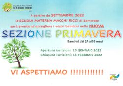 APERTURA SEZIONE PRIMAVERA!!!