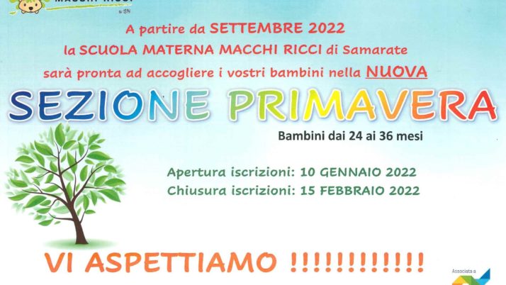 APERTURA SEZIONE PRIMAVERA!!!